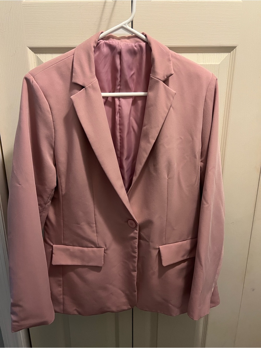 Women's Pink Single-Button Blazer